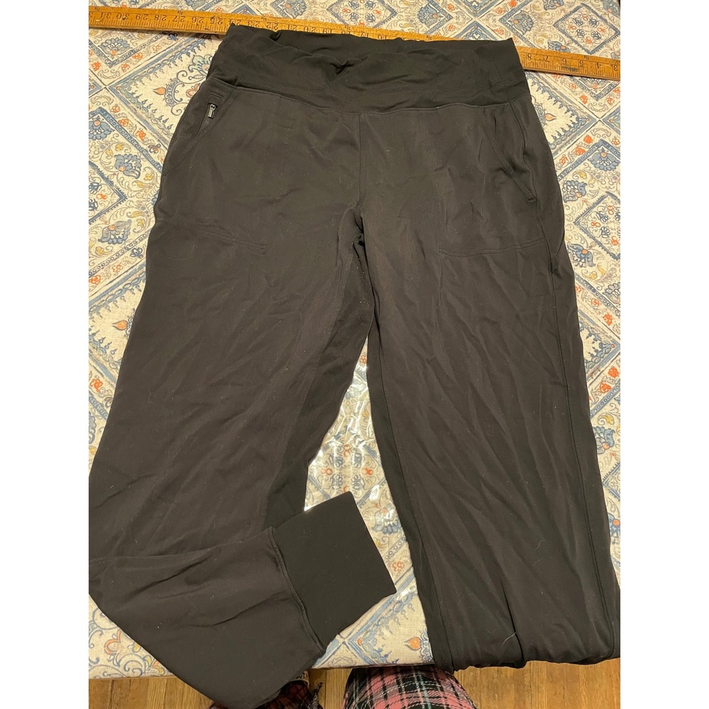 Athleta Trekkie North Joggers Black Hiking Travel Pants Womens Large Tall L/T